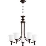 Rossington Chandelier - Oiled Bronze / Satin Opal