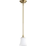 Rossington Mini Pendant - Aged Brass / Satin Opal