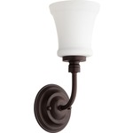 Rossington Swoop Wall Light - Oiled Bronze / Satin Opal