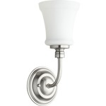 Rossington Swoop Wall Light - Satin Nickel / Satin Opal