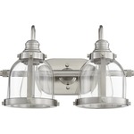 Signature 586 Bathroom Vanity Light - Satin Nickel / Clear