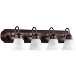 Signature 5094 Bathroom Vanity Light - Faux Alabaster / Oiled Bronze