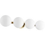 Signature Globe Bathroom Vanity Light - Aged Brass / Satin Opal