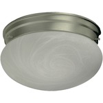 Signature Mushroom Ceiling Light Fixture - Satin Nickel / Faux Alabaster
