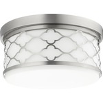 Trellis Ceiling Light Fixture - Satin Nickel / White