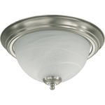 Signature 3066 Ceiling Light Fixture - Satin Nickel / Faux Alabaster