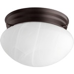 Signature Mushroom Ceiling Light Fixture - Oiled Bronze / Faux Alabaster