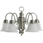 Signature Nook Chandelier - Satin Nickel / Faux Alabaster