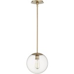 Clear Globe Pendant - Aged Brass / Clear