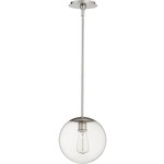 Clear Globe Pendant - Satin Nickel / Clear