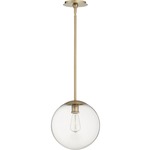 Clear Globe Pendant - Aged Brass / Clear