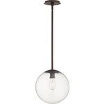 Clear Globe Pendant - Oiled Bronze / Clear