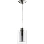 Signature 882 Stripe Pendant - Satin Nickel / Clear