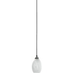 Signature 1740 Pendant - Satin Nickel / White Swirled