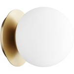 Signature 339 Wall / Ceiling Light Fixture - Aged Brass / Satin Opal