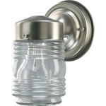 Signature Outdoor Jelly Jar Wall Light - Satin Nickel / Clear