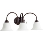 Spencer Bathroom Vanity Light - Satin Opal / Oiled Bronze