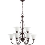 Spencer Chandelier - Satin Opal / Oiled Bronze