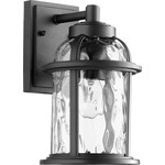 Winston Outdoor Wall Light - Noir / Clear Hammered