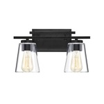 Calhoun Bathroom Vanity Light - Matte Black / Clear
