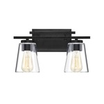 Calhoun Bathroom Vanity Light - Matte Black / Clear