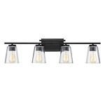 Calhoun Bathroom Vanity Light - Matte Black / Clear
