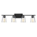 Calhoun Bathroom Vanity Light - Matte Black / Clear