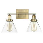 Drake Bathroom Vanity Light - Warm Brass / Clear