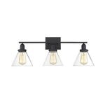 Drake Bathroom Vanity Light - Black / Clear