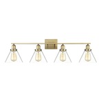 Drake Bathroom Vanity Light - Warm Brass / Clear