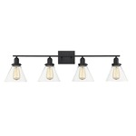 Drake Bathroom Vanity Light - Black / Clear