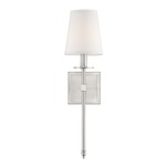 Monroe Wall Sconce - Satin Nickel / White