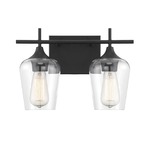 Octave Bathroom Vanity Light - Black / Clear