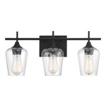 Octave Bathroom Vanity Light - Black / Clear