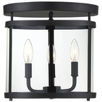 Penrose Ceiling Semi Flush Light - Black / Clear
