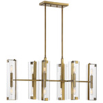 Winfield Linear Chandelier - Warm Brass / Clear