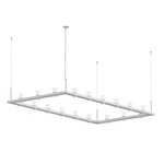 Intervals Rectangle Suspension - Satin White / Clear / Etched Cylinder
