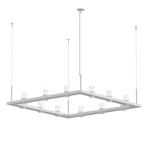 Intervals Square Suspension - Satin White / Clear / Etched Cylinder