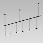 Suspenders Linear Pendant with Double Rods - Satin Black