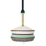 Calypso Antigua Outdoor Pendant - Satin Brass / Mint Multi