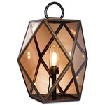 Muse Fixed Outdoor Lantern - Satin Bronze / Amber