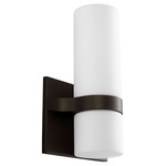 Olio Tall Wall Light - Oiled Bronze / Matte Opal Glass