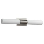 Magneta Bathroom Vanity Light - Satin Nickel / White Opal Glass