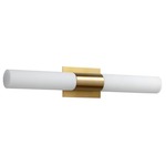 Magneta Bathroom Vanity Light - Aged Brass / White Opal Glass