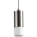 Magneta Pendant - Satin Nickel / White Opal Glass