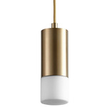 Magneta Pendant - Aged Brass / White Opal Glass