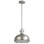 Vida Pendant - Satin Nickel / White Tiffany