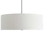 Echo Pendant - Satin Nickel / White Grass