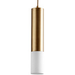 Opus Pendant - Aged Brass / Matte White Acrylic