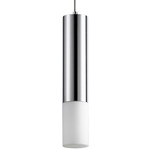 Opus Pendant - Polished Chrome / White Opal Glass